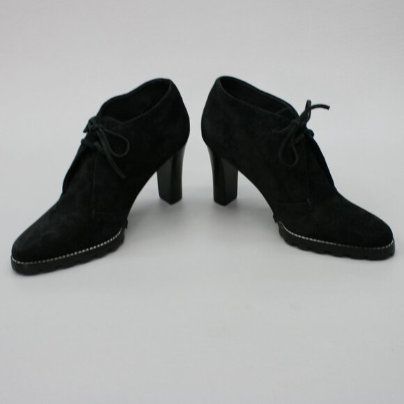 Colin Stuart Ladies 5.5 Black Nubuck Suede Ankle Heel Bootie Chukka Granny boots - Picture 11 of 11